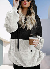 Long Sleeve Casual Patchwork Hoodie