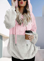 Long Sleeve Casual Patchwork Hoodie