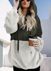 Long Sleeve Casual Patchwork Hoodie