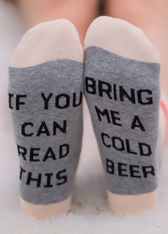 Letter Printed Socks