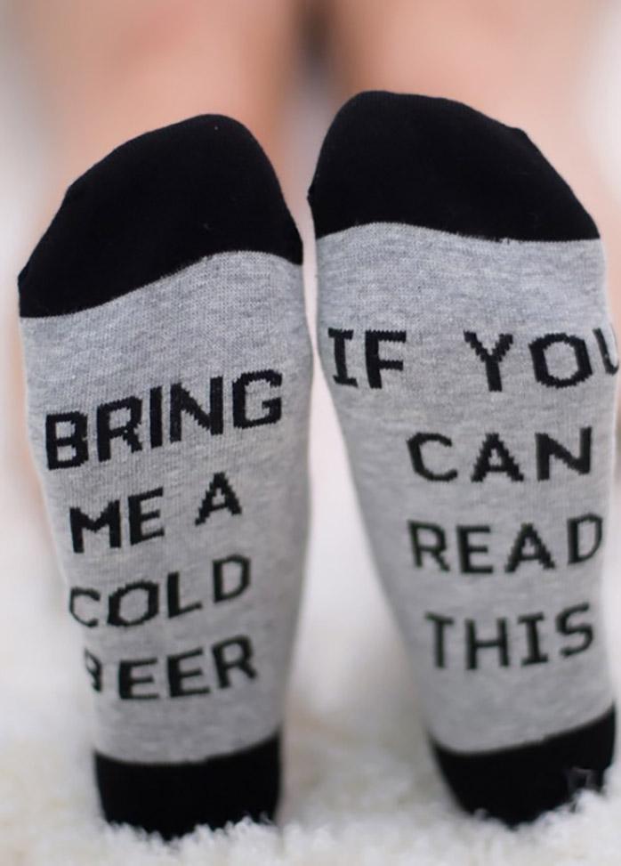 Letter Printed Socks