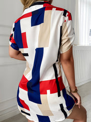 Women's Dresses Multicolor Floral Print Mondrian Dresses