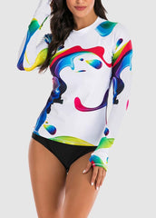 Long Sleeve Printed Tankini Set