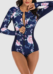 Long Sleeve Printed One Piece Swimwear