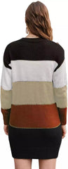 Color Block Mini Pullover Sweater Dress