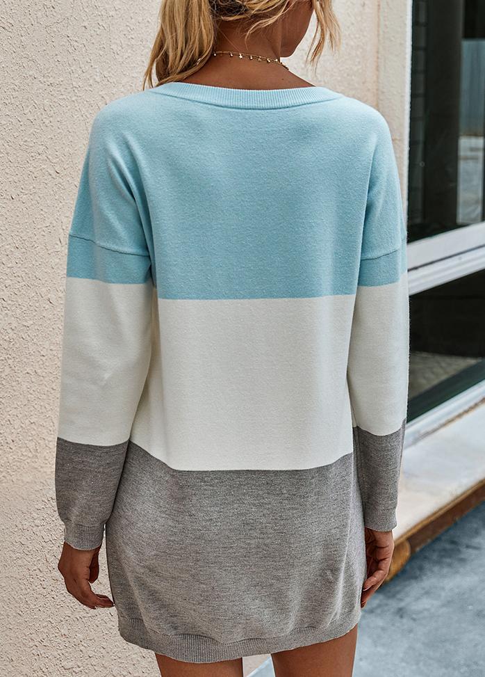 Long Sleeve Striped Round Neck Sweater