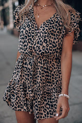 Brookie Crinkled Leopard Romper