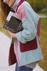 Color Block Corduroy Coat