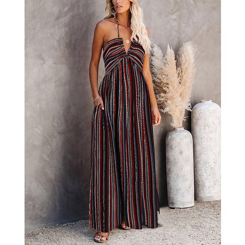 Spaghetti Strap Cowl Neck Maxi Dress