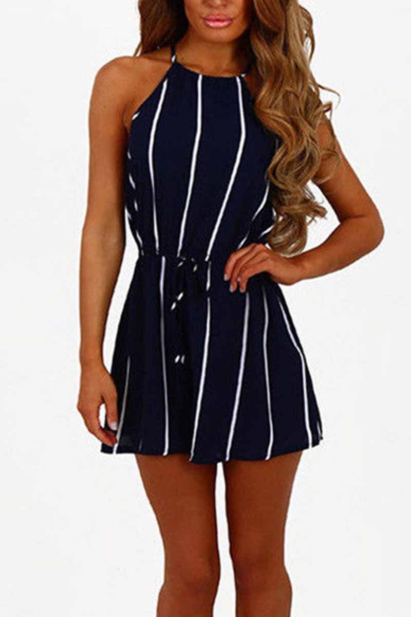 Florcoo Striped Beach Jumpsuit