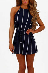 Florcoo Striped Beach Jumpsuit