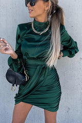 Elegant Queen Satin Ruched Dress