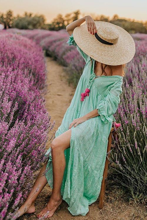 Flat Ribbon Straw Wide Brim Hat