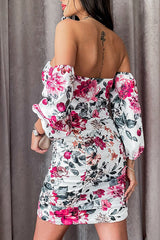 Borrowed Luck Floral Off Shoulder Ruched Dress