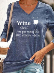 WINE V-neck Sweatshirt