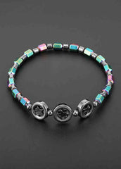 Circle Star Magnetic Black Stone Anklet