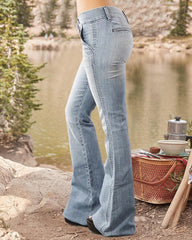 90s Vintage Zip Fly Low Waist Flare Jeans