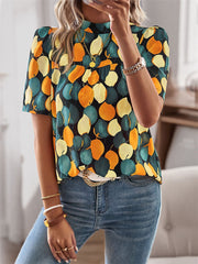 Fashion Women's Tops Spring and Summer Shirt T-shirt Casual White Black Blue Green S M L XL