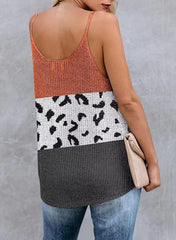 Casual Spaghetti Strap Scoop Neck Knitted Top