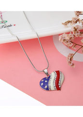 Flag Day Theme Love And Star Shape Creativity Necklace