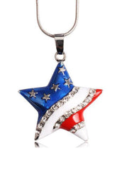 Flag Day Theme Love And Star Shape Creativity Necklace