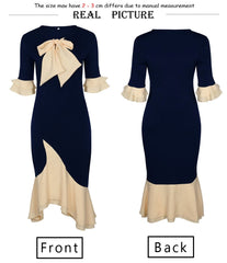 Short Sleeve Chest Knot Midi Dress