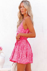 Leopard Print Sleeveless Mini Dress with Waist Tie