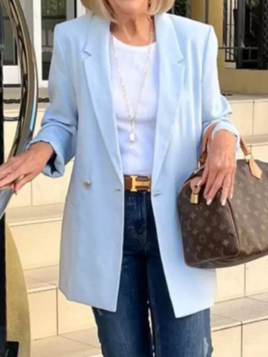 Women's Blazers Lapel Slim Long Sleeve Blazer