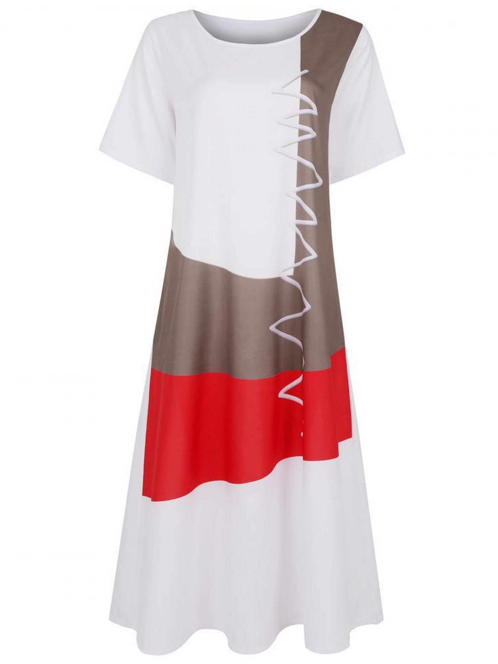 Casual Vintage Boho Floral Tunic Loose Swing Long Dress