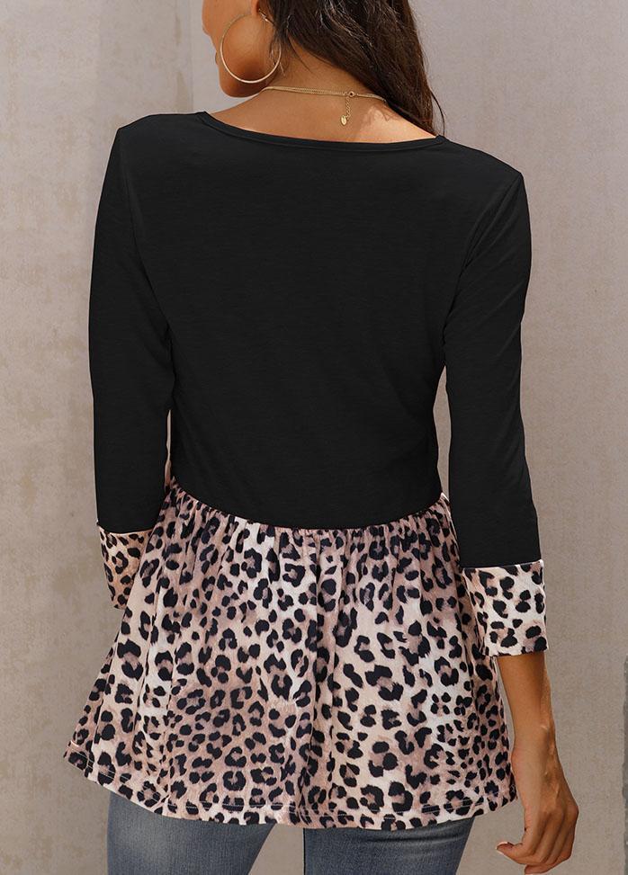 Long Sleeve Patchwork Casual T-shirt