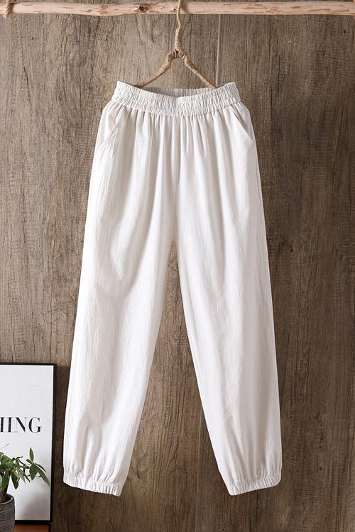 Solid Linen Pockets Jogger