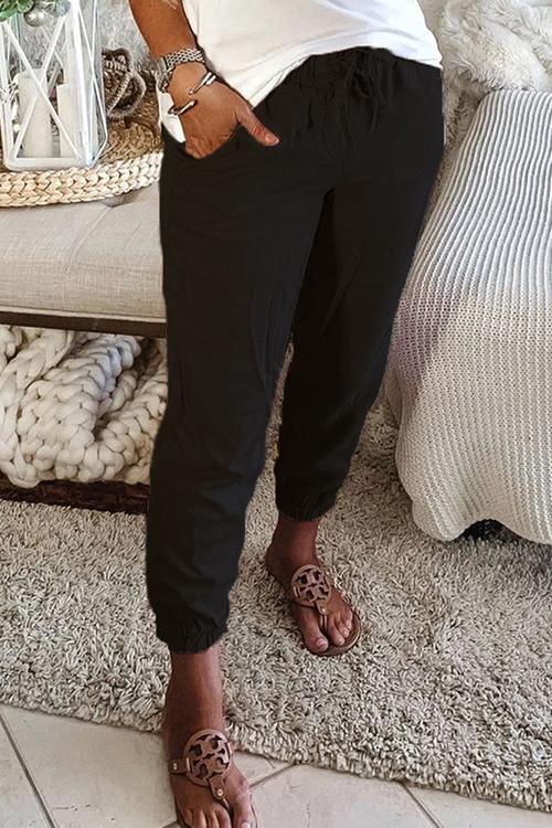 Straight Pockets Low Waist Pants