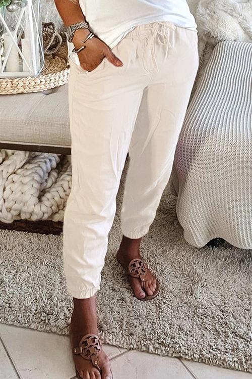 Straight Pockets Low Waist Pants