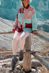 Color Block Corduroy Coat
