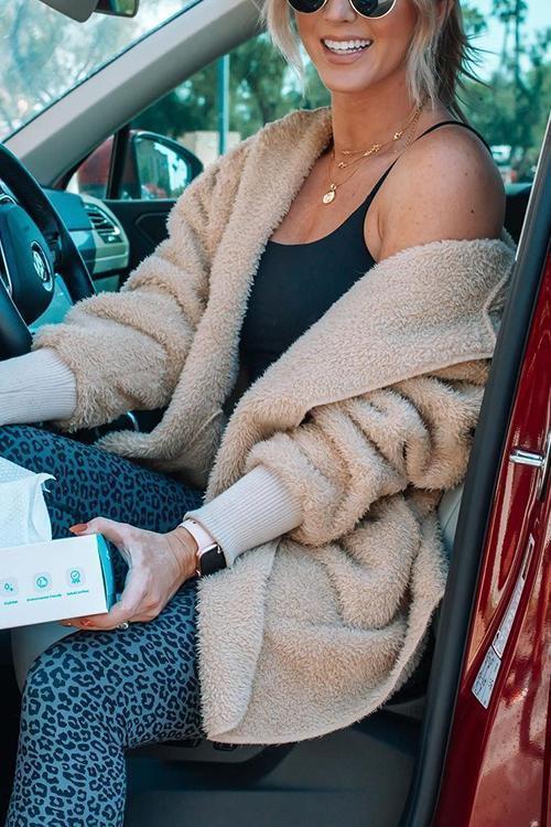 Fluffy Fleece Open Coat
