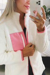 Fluffy Fleece Zipper Pockets Jackets