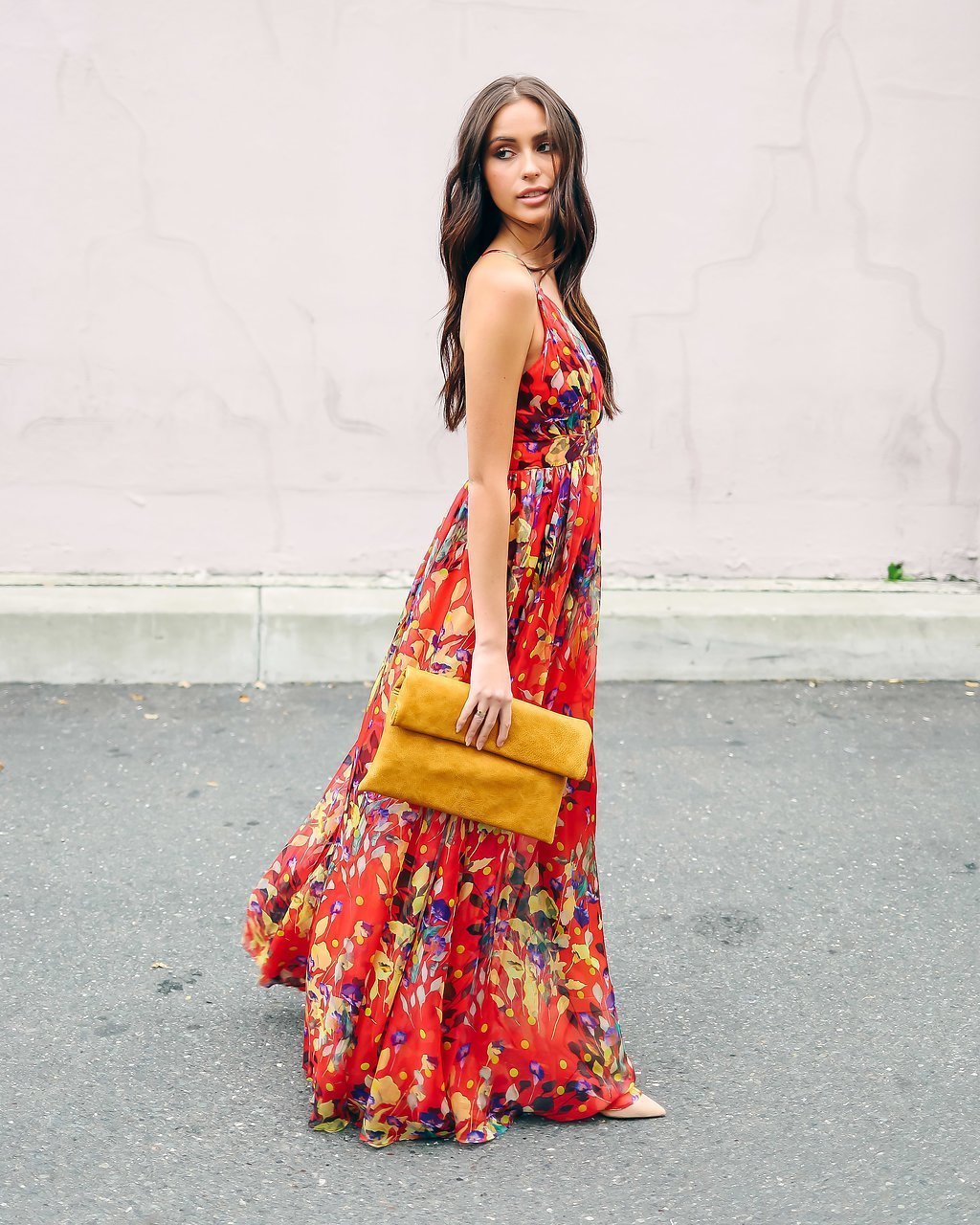 Floral Sleeveless Deep V neck Maxi Dress