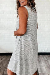 Stripe Sleeveless Mini Dress