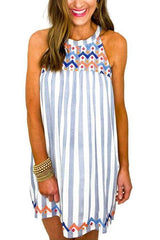 Stripe Pockets Slip Mini Dress