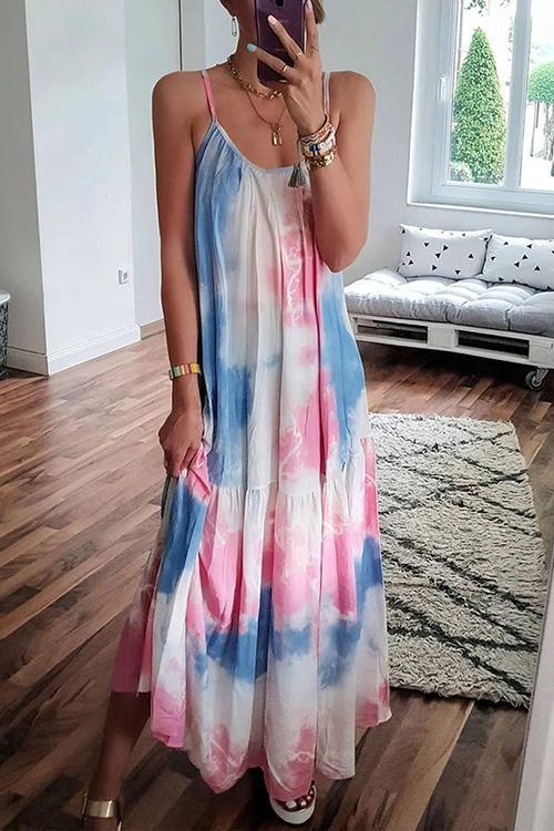 Tie Dye Slip Maxi Dress