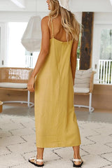 Solid Slip Straight Maxi Dress