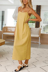 Solid Slip Straight Maxi Dress