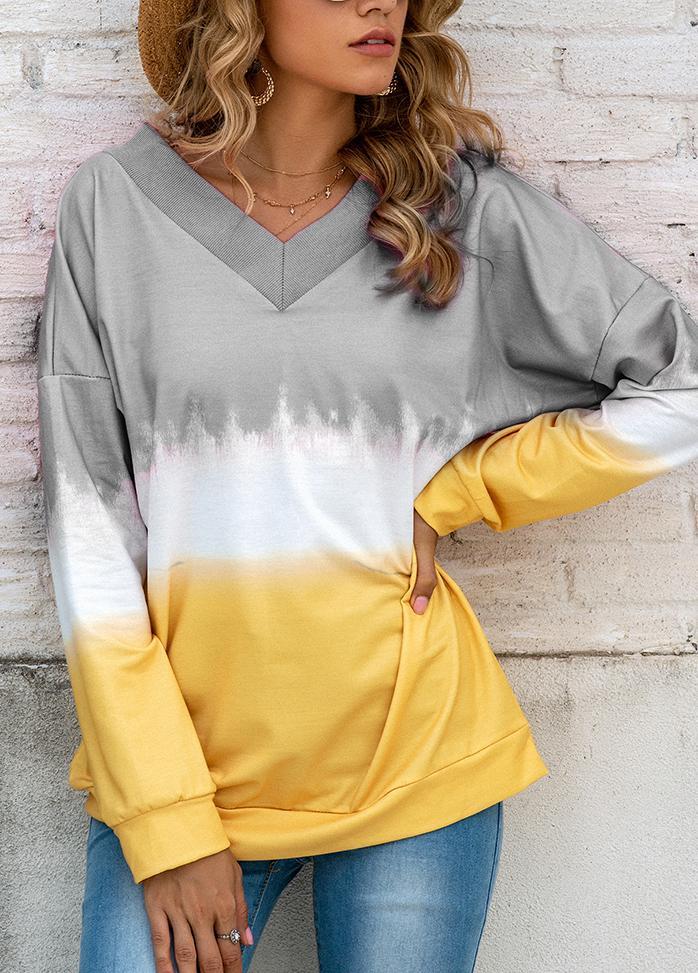 Long Sleeve Patchwork Casual Top