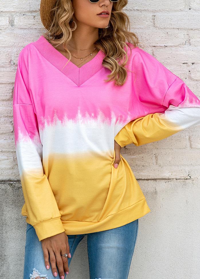 Long Sleeve Patchwork Casual Top