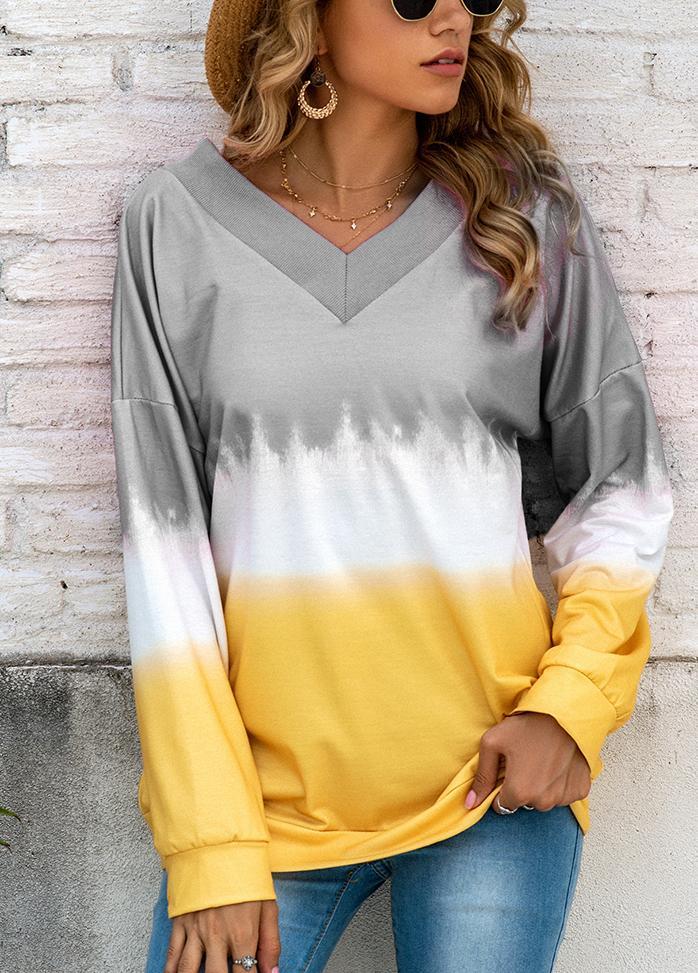 Long Sleeve Patchwork Casual Top