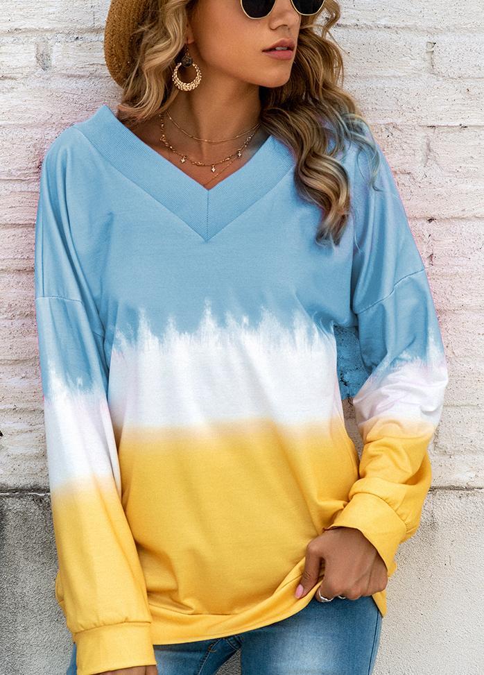 Long Sleeve Patchwork Casual Top