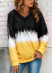 Long Sleeve Patchwork Casual Top