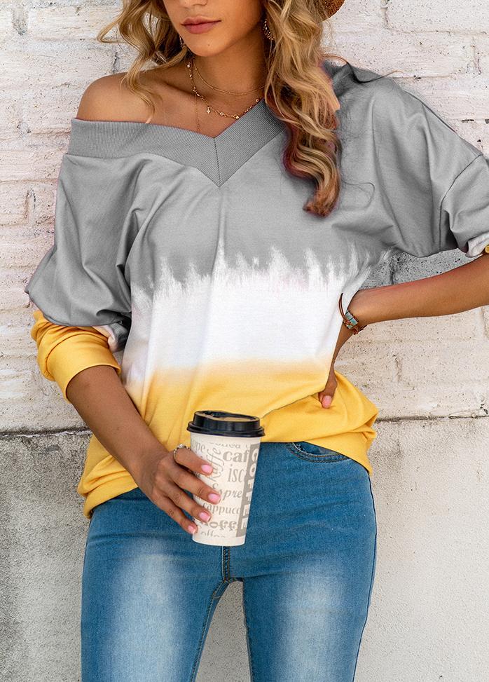Long Sleeve Patchwork Casual Top