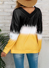 Long Sleeve Patchwork Casual Top