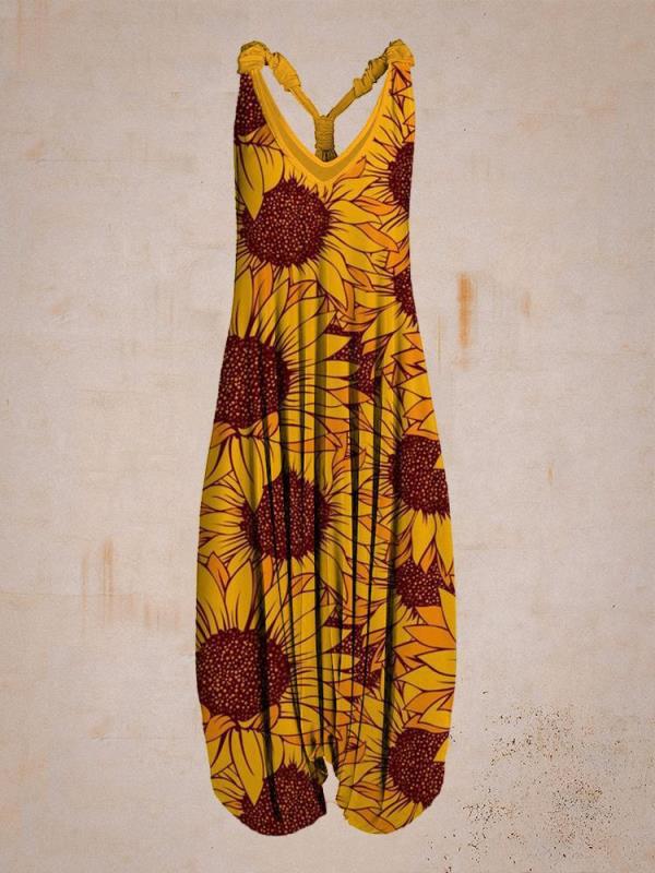 Flowy Sleeveless Strappy Loose Jumpsuit